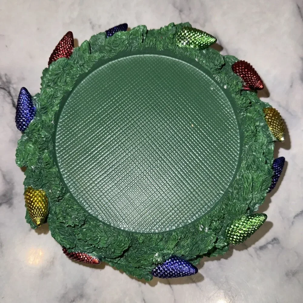 Homeworx Harry Slatkin Christmas Festive Lights Candle Pedestal‎ Holder Wreath